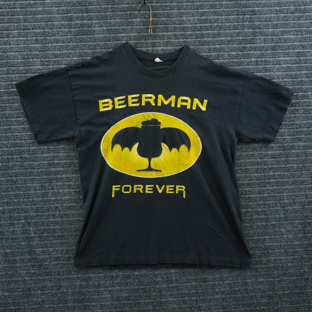 Vintage Beerman Forever Graphic T-Shirt‎ Large Black Single Stitch 90s Parody